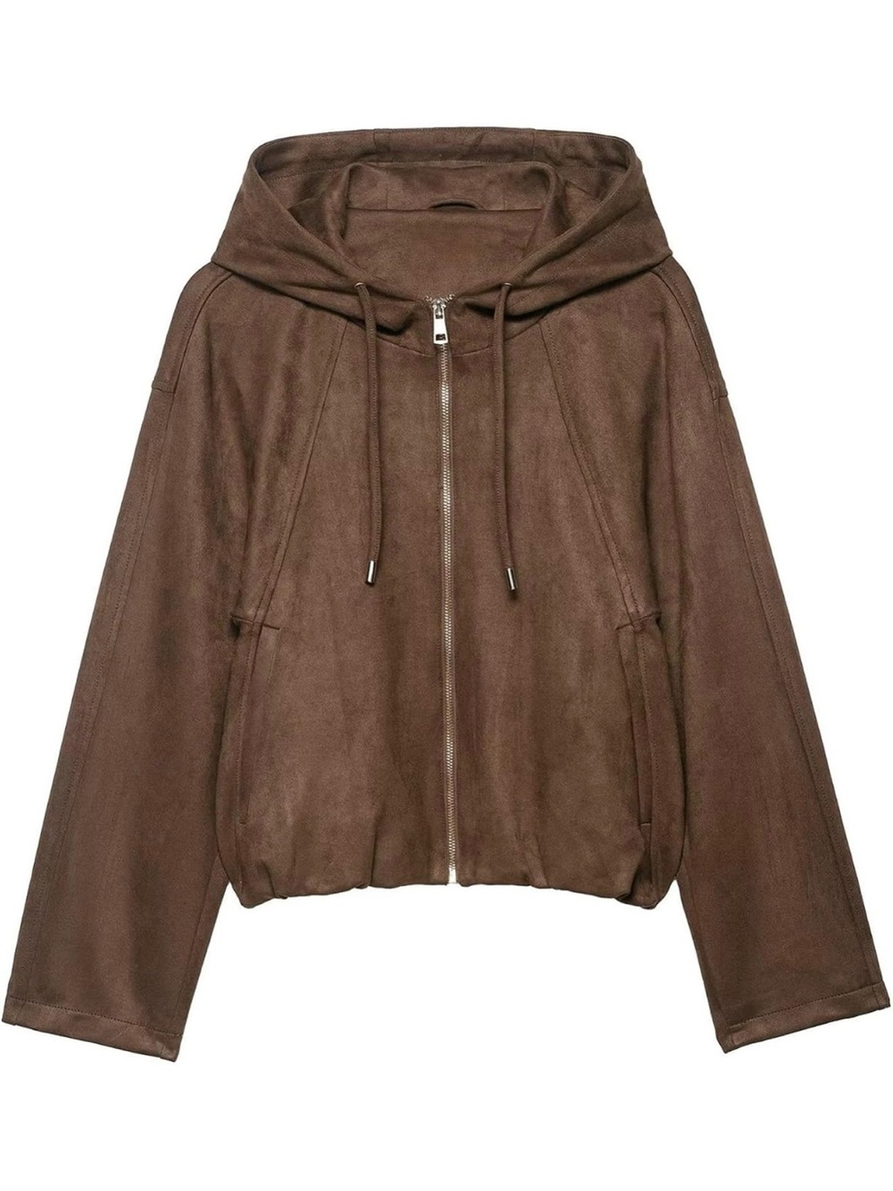 Brown Suede Bomber Jacket - Picture 2 of 8